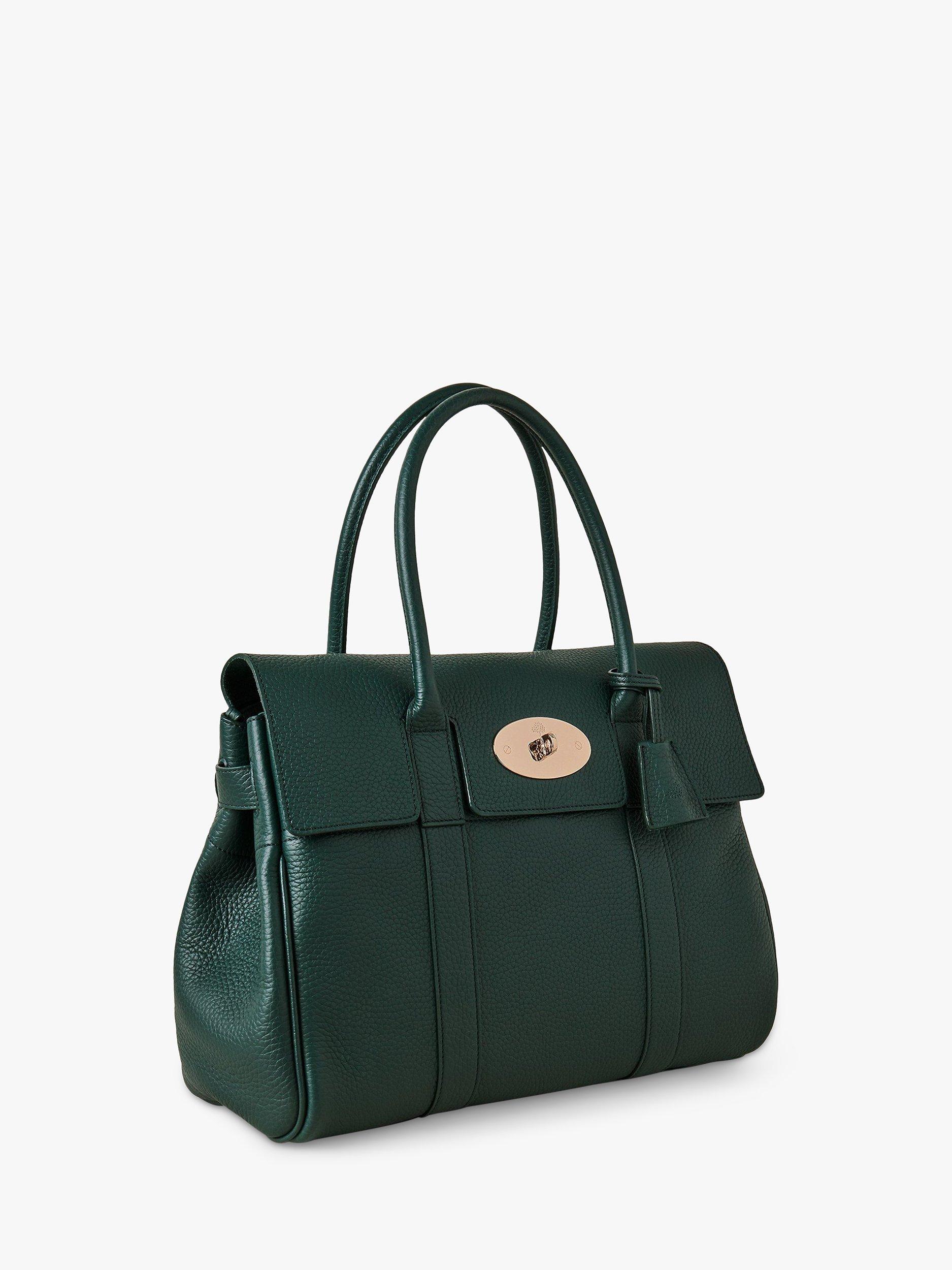 Product image 4 of 5, which shows Mulberry Bayswater Heavy Grain Leather Tote Bag, Mulberry Green