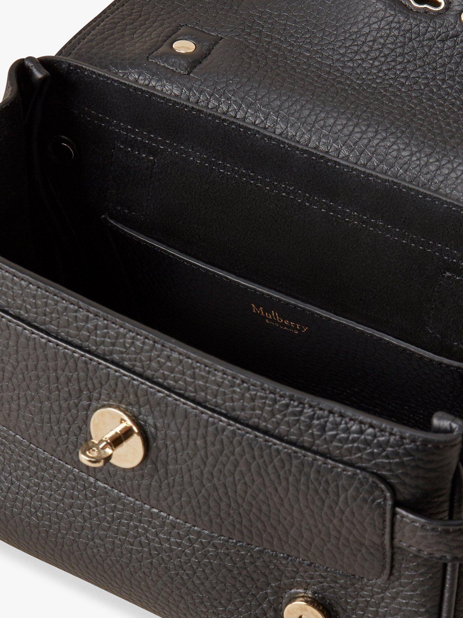 Product image 2 of 6, which shows Mulberry Mini Alexa Heavy Grain Leather Cross Body Bag, Black