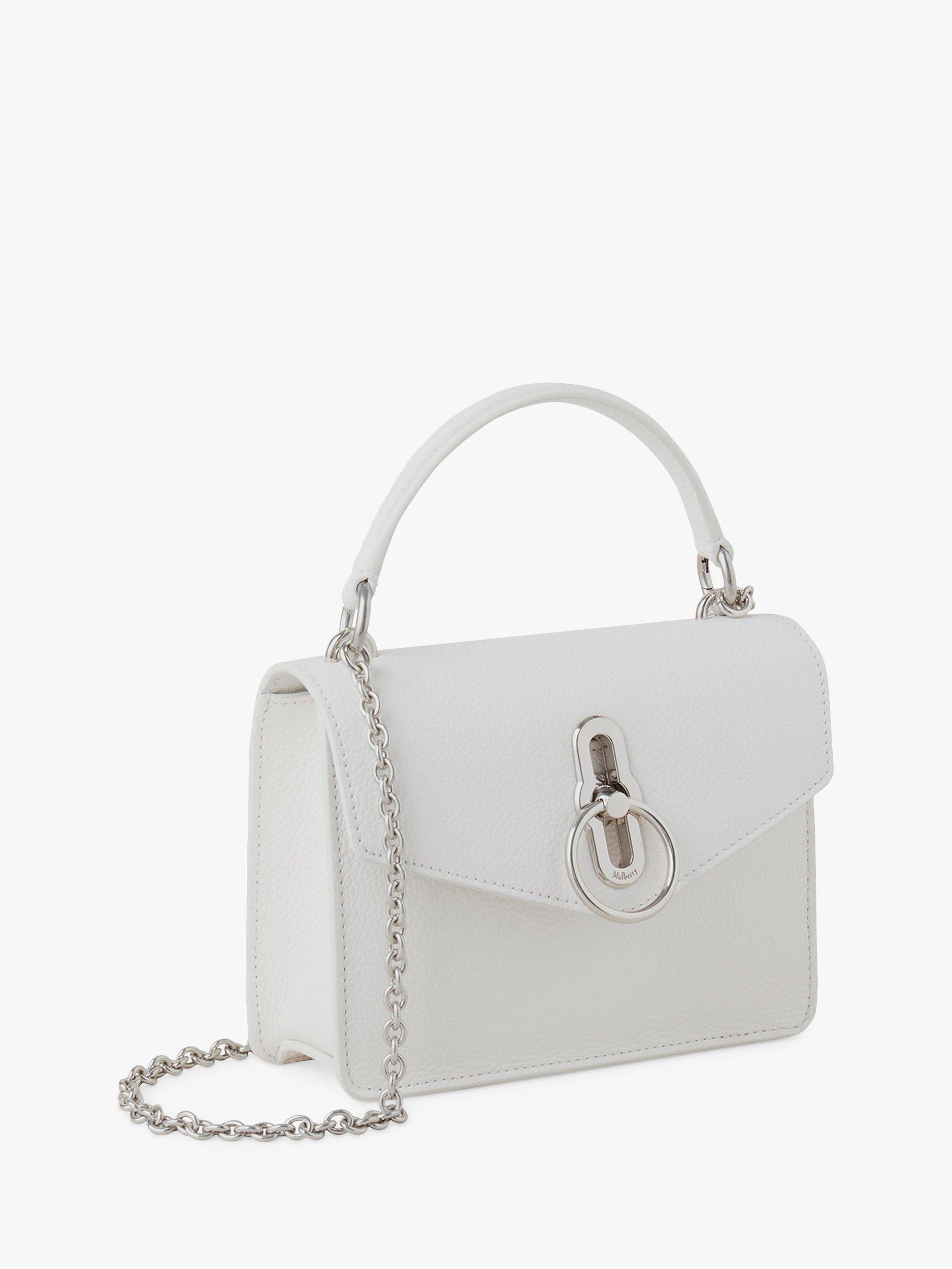 Product image 3 of 7, which shows Mulberry Small Amberley Small Classic Grain Leather Crossbody Bag, White