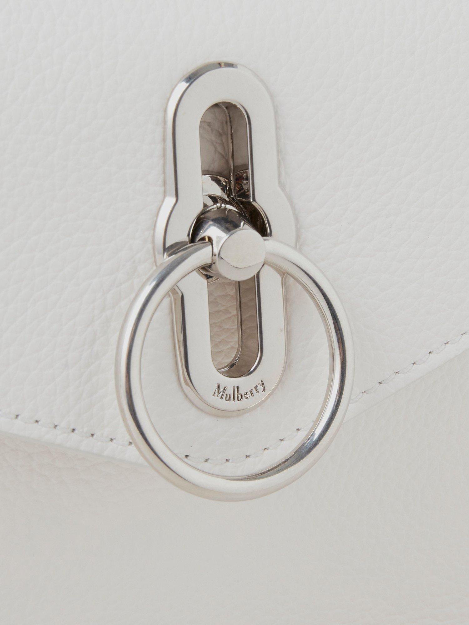Product image 4 of 7, which shows Mulberry Small Amberley Small Classic Grain Leather Crossbody Bag, White