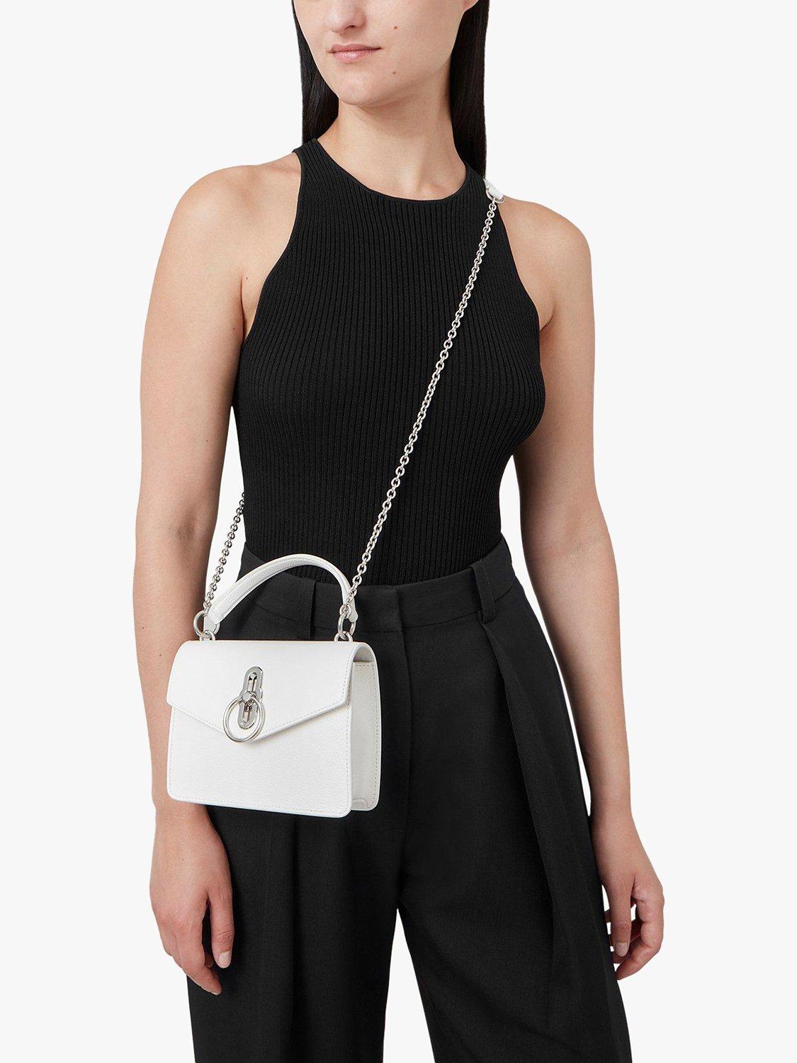 Product image 6 of 7, which shows Mulberry Small Amberley Small Classic Grain Leather Crossbody Bag, White