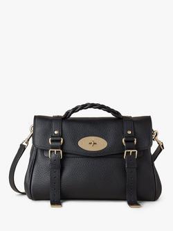 Mulberry Alexa Heavy Grain Leather Shoulder Bag, Black