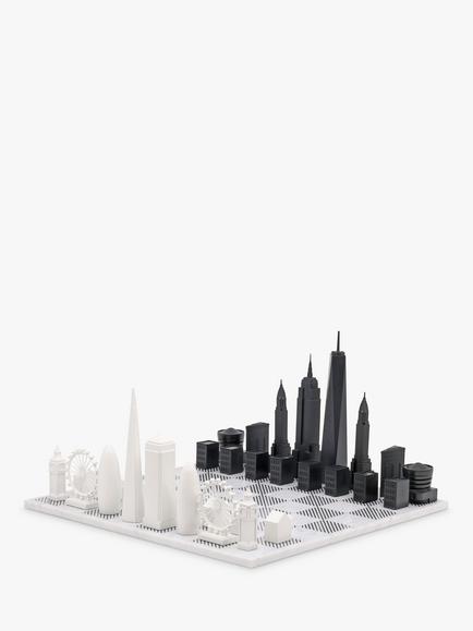 Skyline Chess New York City versus London Marble Board Chess Set, Multi