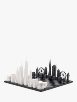 Skyline Chess New York City versus London Wood Board Chess Set, 