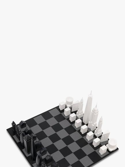Skyline Chess New York City versus London Wood Board Chess Set - view 2, Multi