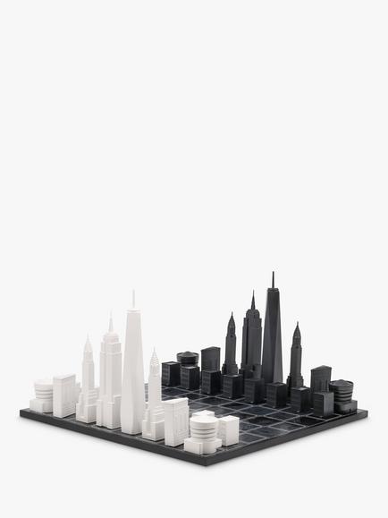 Skyline Chess New York City Wood Board Chess Set, Multi
