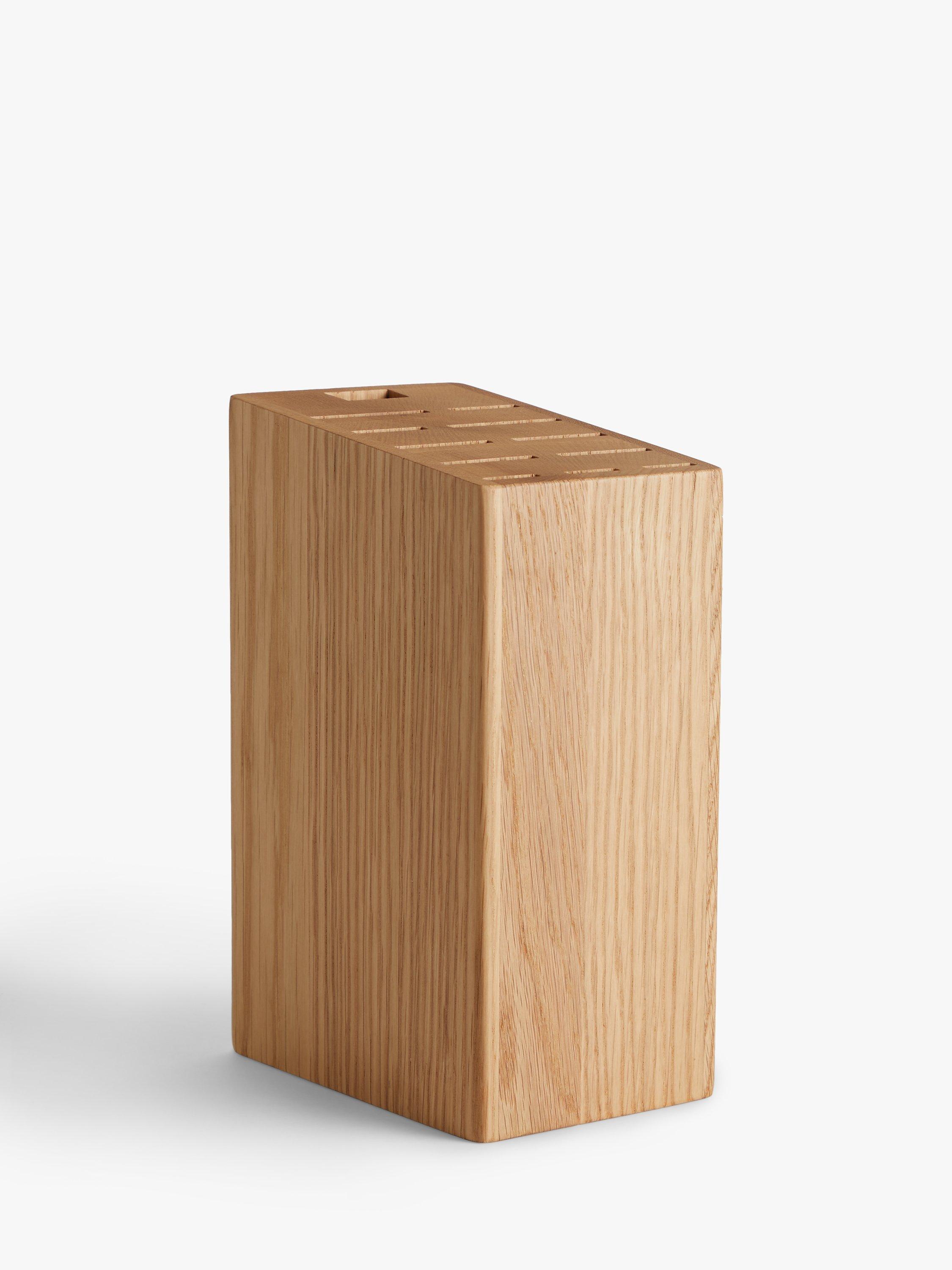 John Lewis Rubber Wood Empty Knife Block, 11 Slot