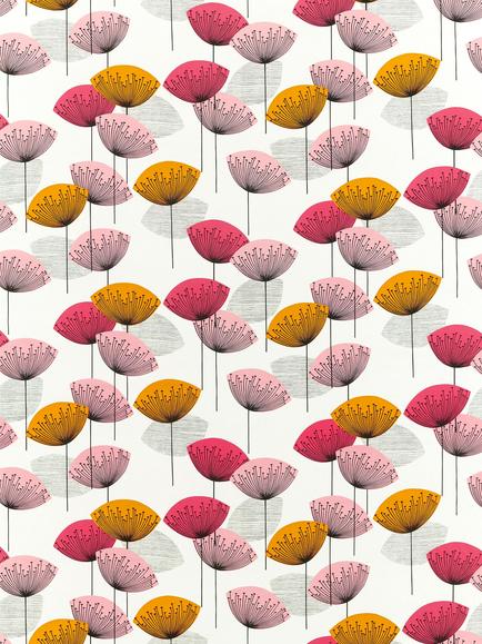 Sanderson Dandelion Clocks Furnishing Fabric, Coral