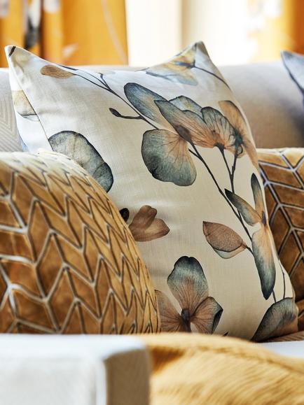 Harlequin Kienze Furnishing Fabric, Teal/Rust - view 2, Teal/Rust