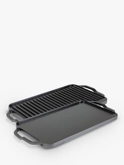 Lodge Cast Iron Reversible Rectangular Grill Pan / Griddle, 25cm, 