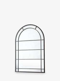 Modern Arch Window Metal Frame Indoor/Indoor/Outdoor Wall Mirror, 135 x 90cm, Black - view 2, Black