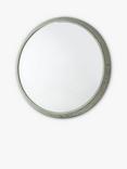 Vintage Round Metal Frame Indoor/Outdoor Wall Mirror, 85cm, Green