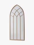 Arch Window Metal Frame Indoor/Outdoor Wall Mirror, 115 x 50cm, Gold