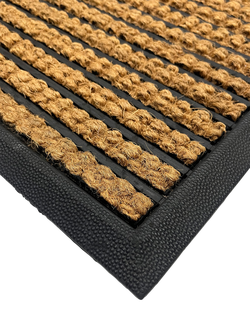 John Lewis Stripe Coir Door Mat, H45 x W100 cm - view 2, Multi
