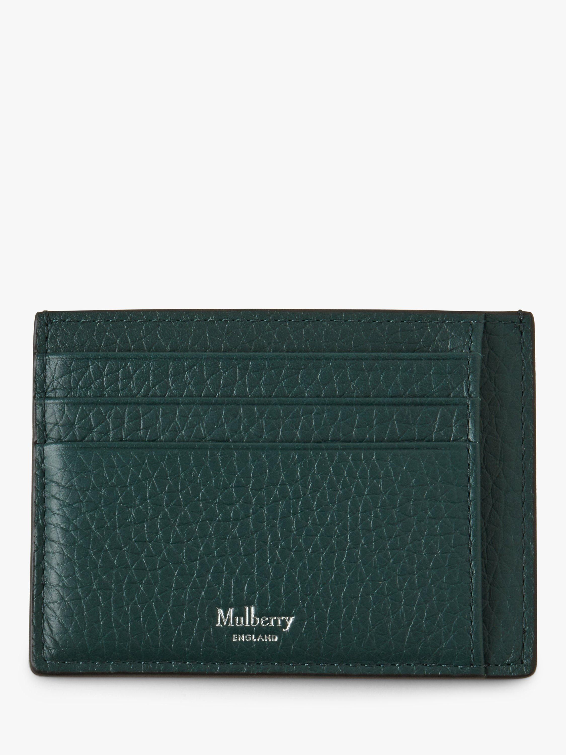 Mulberry Heavy Grain Leather Card Holder, Mulberry Green