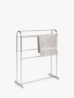 John Lewis Stainless Steel 3 Tier Double Towel Stand, Silver