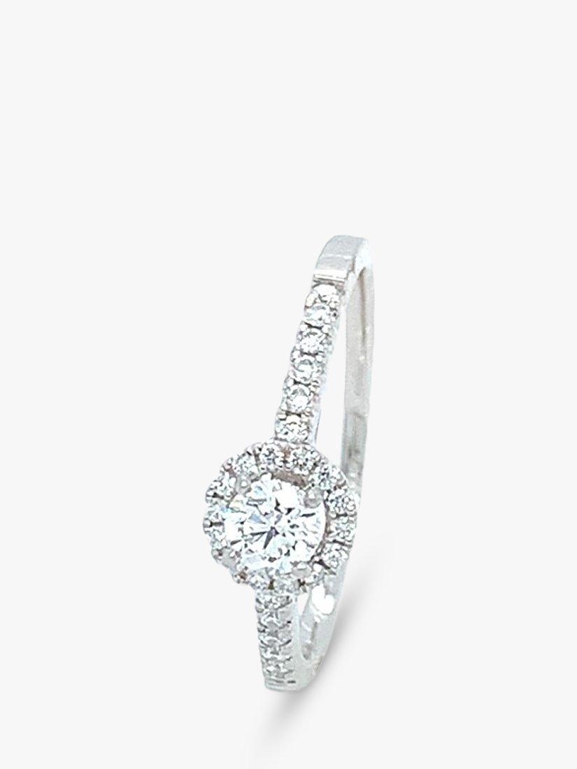 Product image 1 of 6, which shows E.W Adams Platinum Diamond Cluster Ring, N