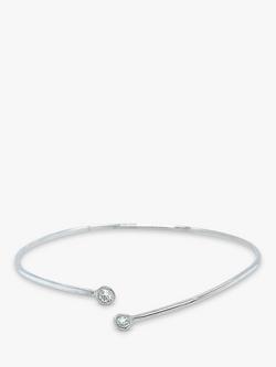 London Road Portobello 9ct White Gold Raindrop Diamond Bangle Bracelet, White Gold