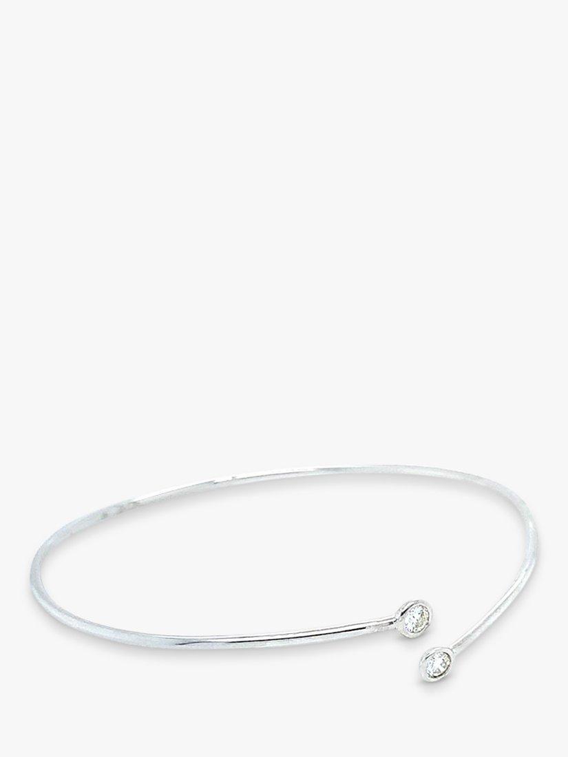 Product image 2 of 6, which shows London Road Portobello 9ct White Gold Raindrop Diamond Bangle Bracelet
