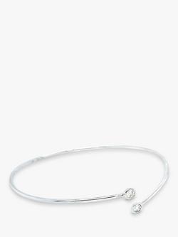 London Road Portobello 9ct White Gold Raindrop Diamond Bangle Bracelet - view 2, White Gold