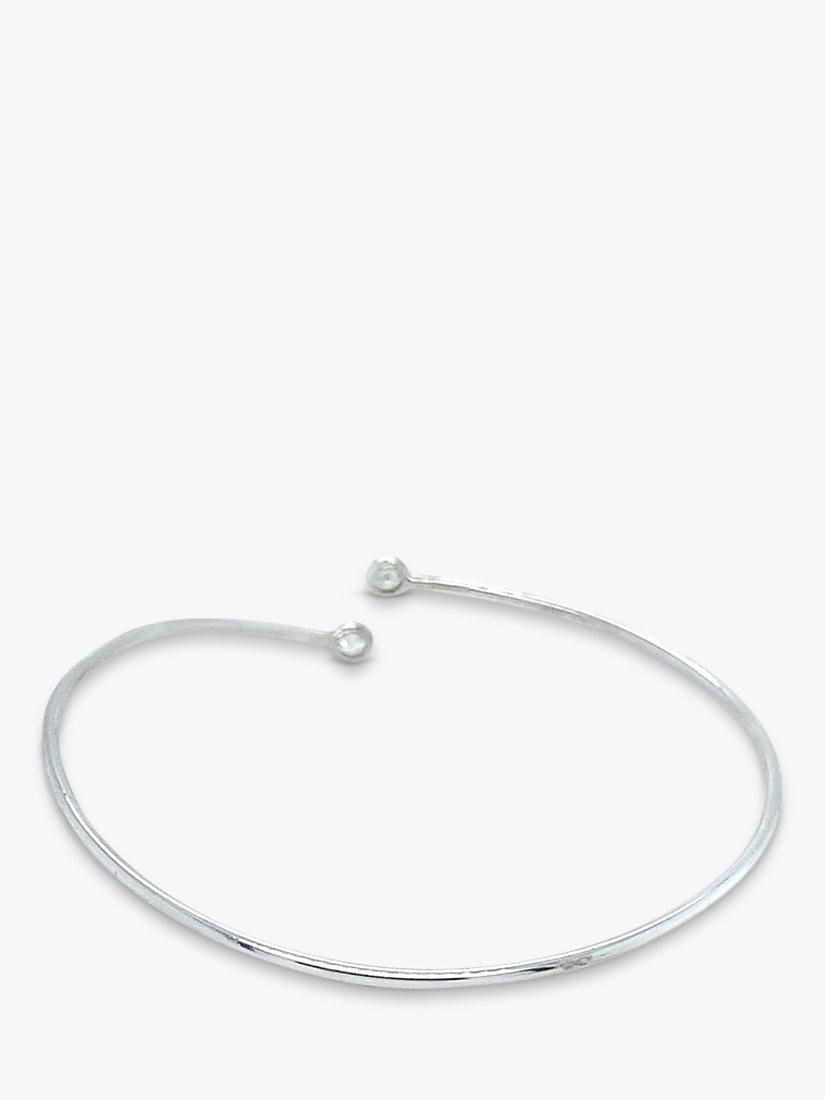 Product image 3 of 6, which shows London Road Portobello 9ct White Gold Raindrop Diamond Bangle Bracelet