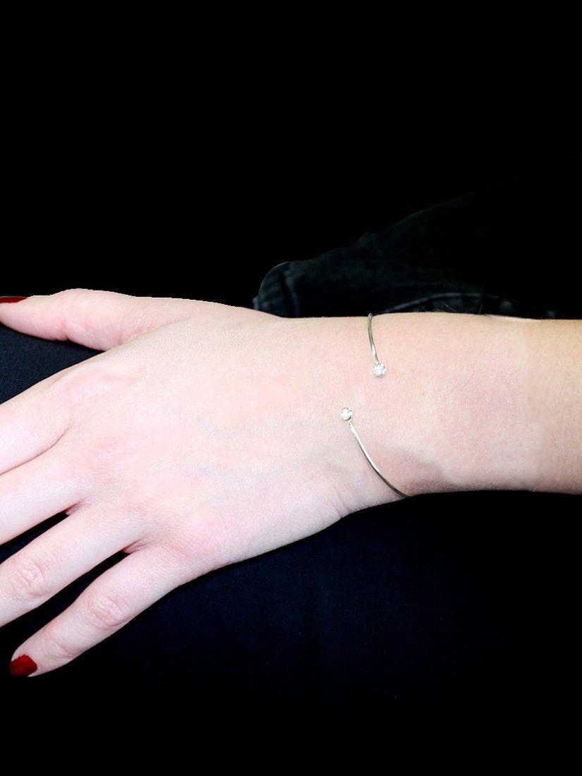 Product image 5 of 6, which shows London Road Portobello 9ct White Gold Raindrop Diamond Bangle Bracelet