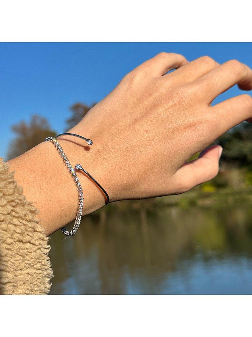 Product image 4 of 6, which shows London Road Portobello 9ct White Gold Raindrop Diamond Bangle Bracelet