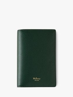 Mulberry Small Classic Grain Leather Passport Cover, Mulberry Green