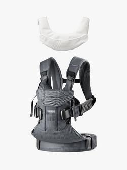 BabyBjörn Anthracite One Air Baby Carrier 2018 and Teething Bib bundle, 