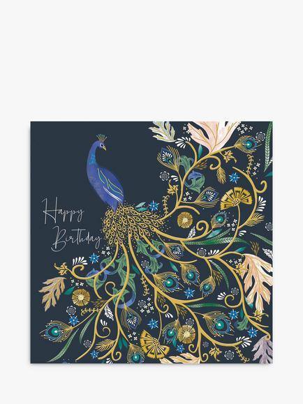 Woodmansterne Peacock Birthday Card, 