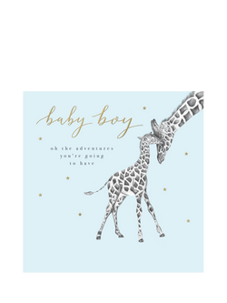 Woodmansterne Giraffe New Baby Boy Card, 