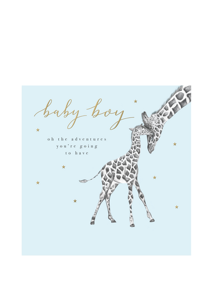 Woodmansterne Giraffe New Baby Boy Card, 