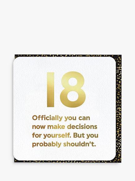 Brainbox Candy Decisions 18th Birthday Card, 