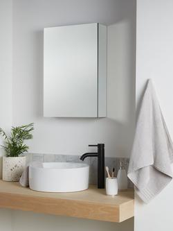John Lewis Single Mirror-Sided Bathroom Cabinet - view 2, Silver