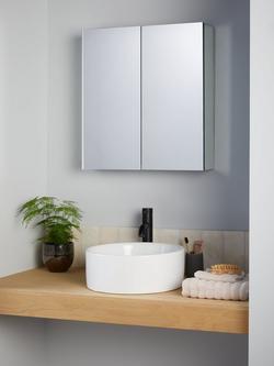 John Lewis Small Double Mirror-Sided Bathroom Cabinet - view 2, Silver