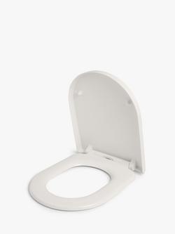 John Lewis D-Shape Easy-Fix Toilet Seat, White - view 2, White