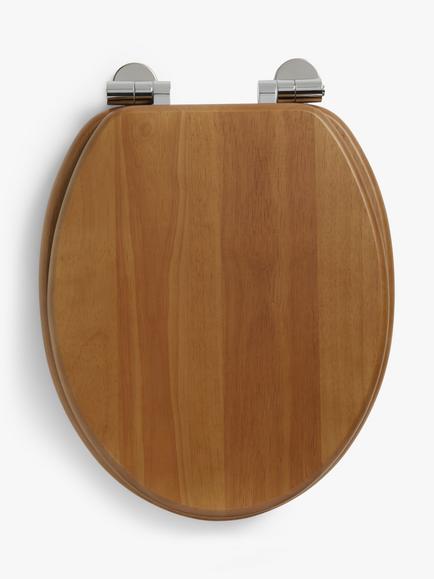 John Lewis Rubberwood Toilet Seat, Natural, Natural