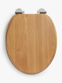 John Lewis Easy-Fix Toilet Seat,  FSC-Certified (American White Oak Wood), Natural, Natural