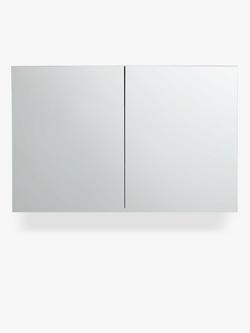 John Lewis Large Double Mirror-Sided Bathroom Cabinet, Silver