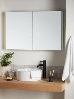 John Lewis Large Double Mirror-Sided Bathroom Cabinet - view 2, Silver