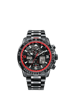 Citizen JY8087-51E Men's Limited Edition Red Arrows Skyhawk A.T Chronograph Bracelet Strap Watch, Black, Black