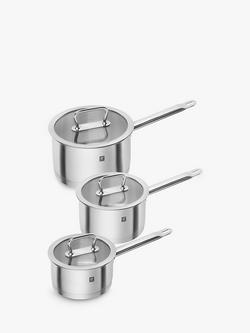 ZWILLING Pro Stainless Steel Saucepan & Glass Lid Set, 3 Piece, 