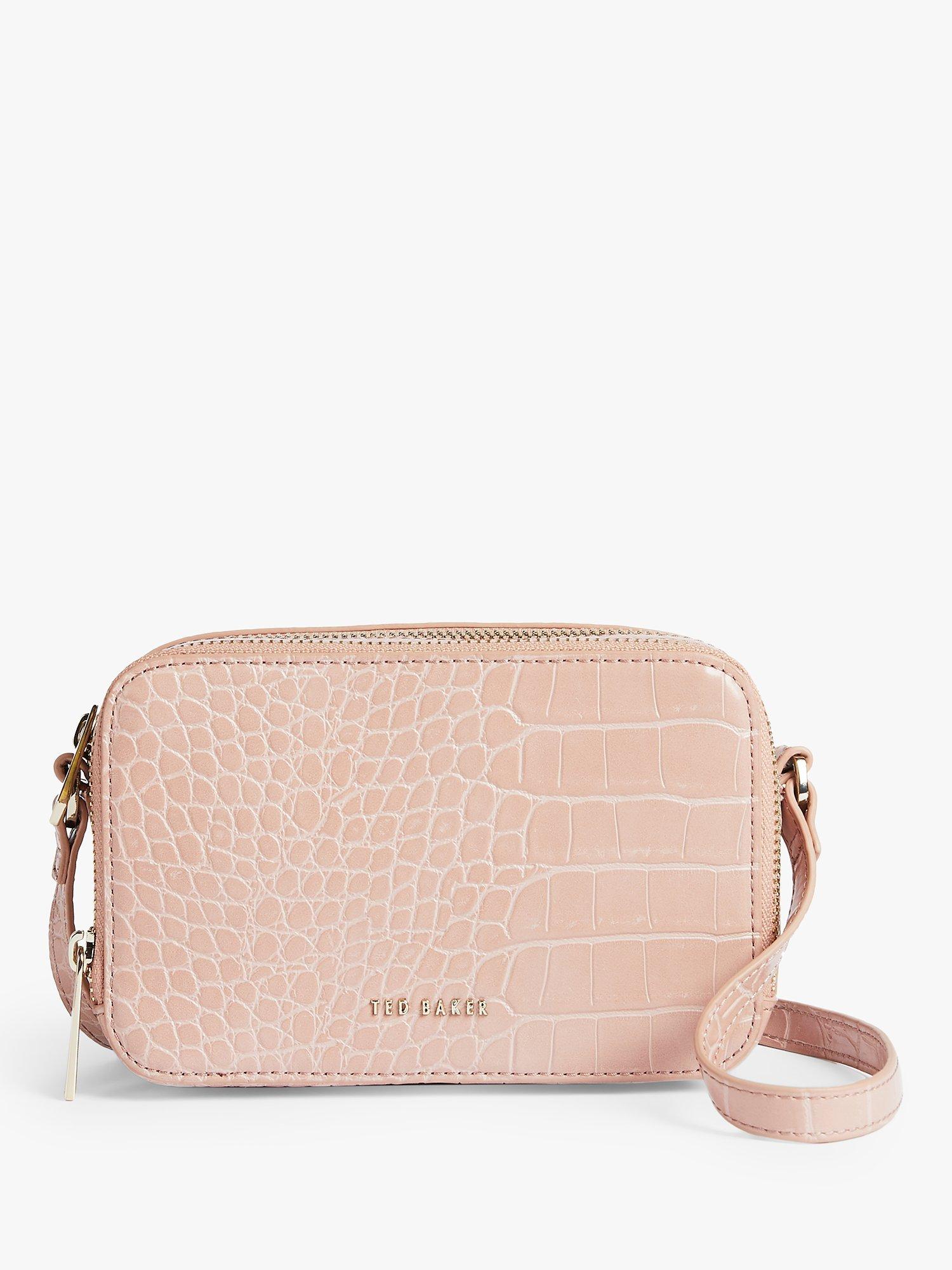 Ted Baker Stina Leather Cross Body Bag, Mid Pink