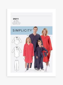 Simplicity Unisex Sleepwear Sewing Pattern, S9211, Multi