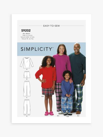 Simplicity Children's Unisex Sleepwear Sewing Pattern, S9202, Multi