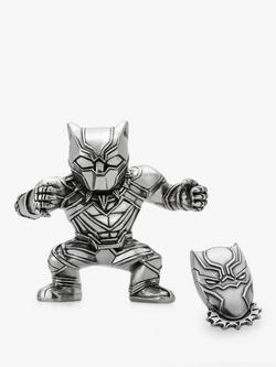 Royal Selangor Mini Black Panther Figurine and Lapel Pin Set, Silver