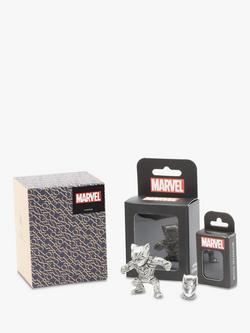 Royal Selangor Mini Black Panther Figurine and Lapel Pin Set - view 2, Silver