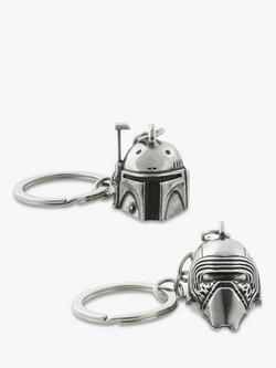 Royal Selangor Bobba Fett and Kylo Ren Keyrings, Set of 2, Silver
