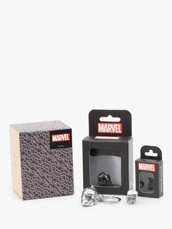 Royal Selangor Iron Man Keyring and Lapel Pin Set - view 2, Silver