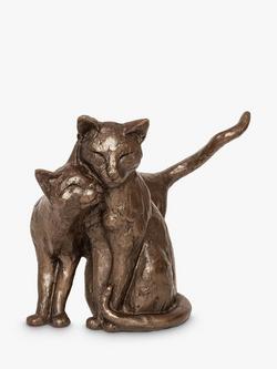 Frith Sculpture Making Friends Cat Sculpture by Paul Jenkins, H15cm, Bronze, Bronze